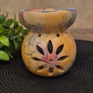 MULTICOLOR Ceramic Lotus Design Detail Oil or Wax Melt Warmer